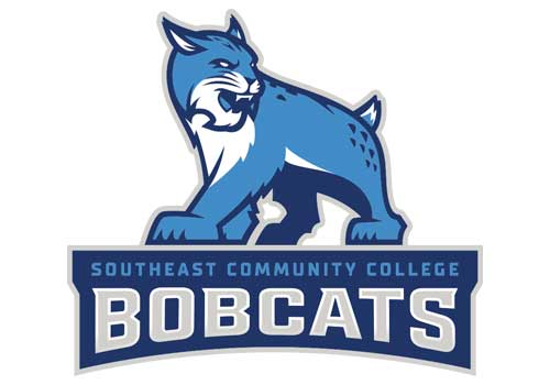 A cartoon bobcat stands above text that reads 