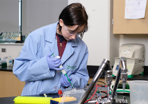 SCC Biotechnology student in a lab