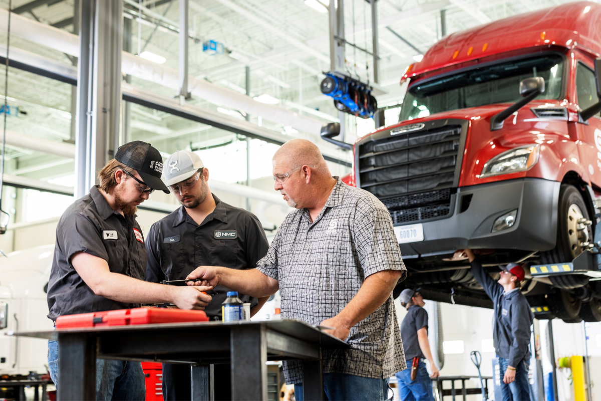 Diesel Truck instructor and students