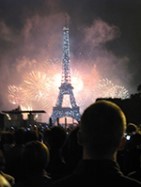 Fireworks near Eiffel Tower